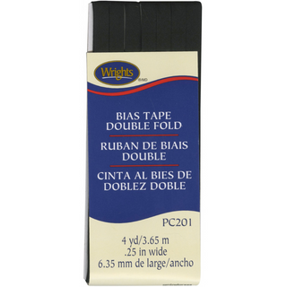 Double-Fold Bias Tape 1/4" (6.35mm) - Black