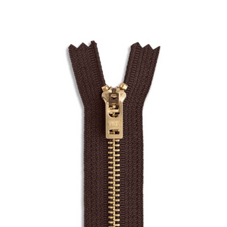 Brass Zipper - Dark Brown