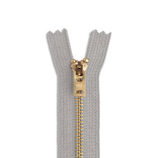 Brass Zipper - Light Grey