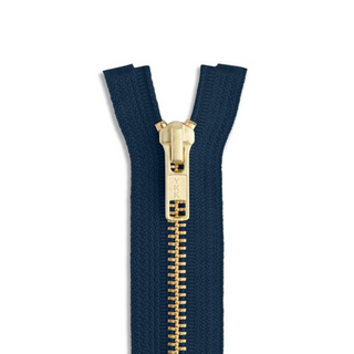 Brass Zipper - Navy