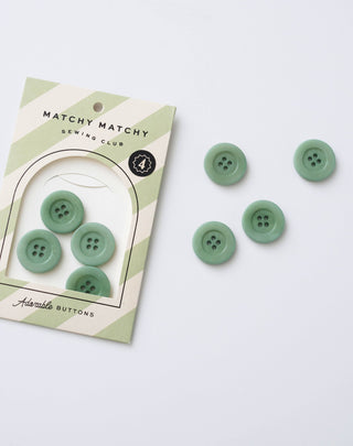 Jadite 1" Corozo Nut Buttons: Set of 4