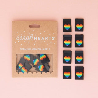 Sew-In Labels - Pride Rainbow Heart