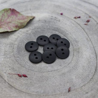 Classic Matte Buttons Black - 12 mm