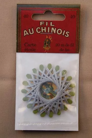Fil au Chinois Waxed Linen Thread Star Card - 115 Gris Clair